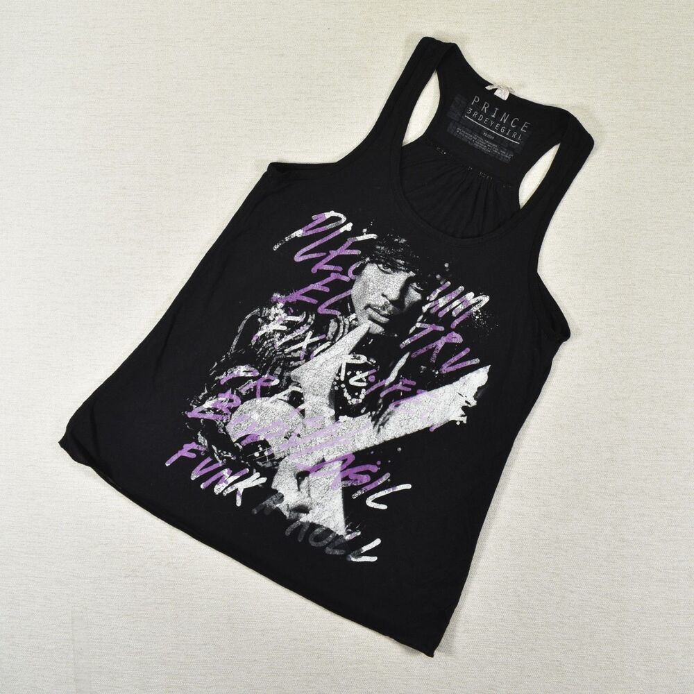 Prince 3D Eye Girl World Tour Tank Top 2015 Concert Merch Womens M